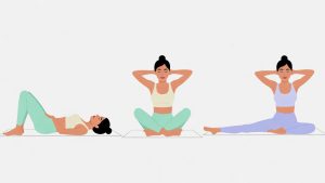 Ilustrasi 3 gerakan Pilates pemula