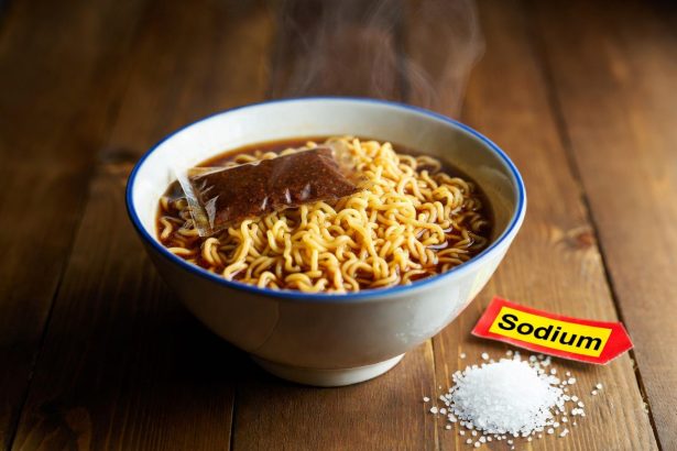 Mi instan dengan bumbu dan natrium tersembunyi