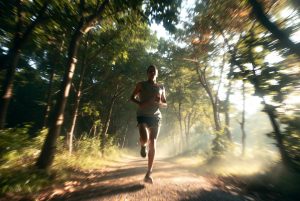 Pelari dengan teknik cadence yang benar: langkah pendek, frekuensi tinggi.