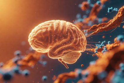 Ilustrasi Otak yang Bersinar dengan BDNF