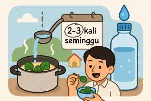 Tips aman makan bayam untuk penderita asam urat: porsi kecil, rebus, buang air rebusan, perbanyak minum air putih