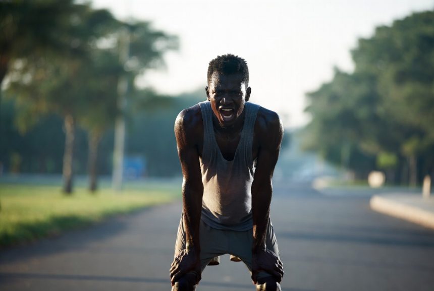 Pelari kehabisan napas di tengah jalan