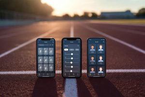 tiga aplikasi pelatih lari AI: Runna, Pacing, dan Kotcha di layar ponsel