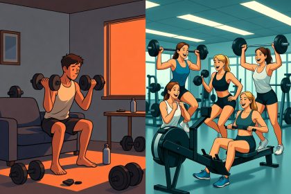 ilustrasi perbandingan latihan solo vs kelompok efektivitas