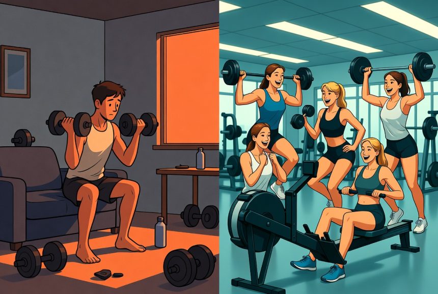 ilustrasi perbandingan latihan solo vs kelompok efektivitas