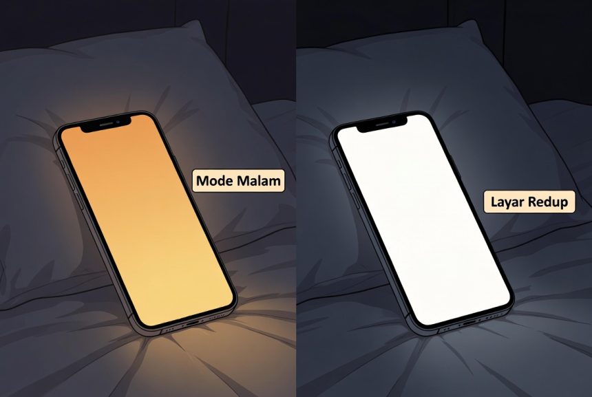 perbandingan-mode-malam-vs-layar-redup