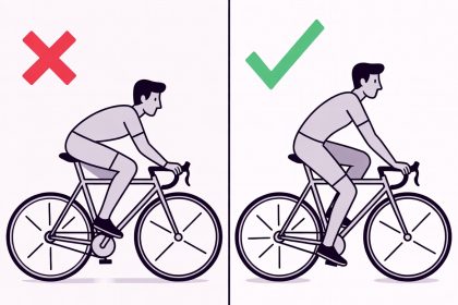 Perbandingan Posisi Duduk Salah vs Benar di Sadel Sepeda