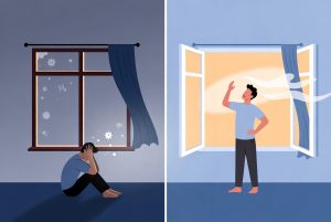 ilustrasi ruangan pengap tanpa sirkulasi udara rumah