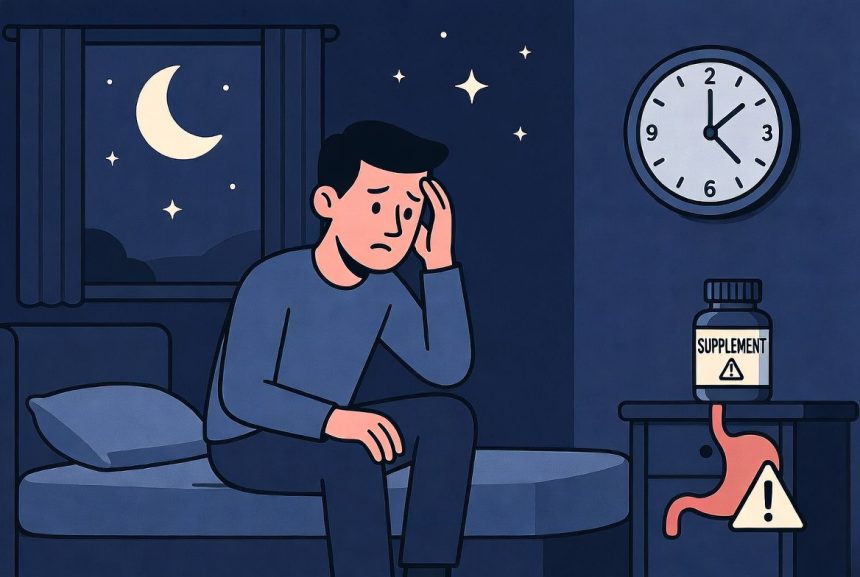 risiko over-stacking suplemen seperti gangguan pencernaan dan insomnia