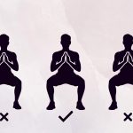 Perbandingan lebar kaki squat: terlalu rapat, selebar bahu, terlalu lebar