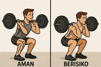 Ilustrasi Perbandingan Depth Squat Aman vs Berisiko