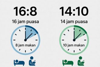 Perbandingan metode puasa Intermittent Fasting 16:8 dan 14:10 untuk pemula