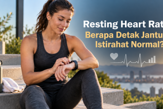 Resting heart rate dan detak jantung istirahat normal pada wanita aktif yang mengecek smartwatch