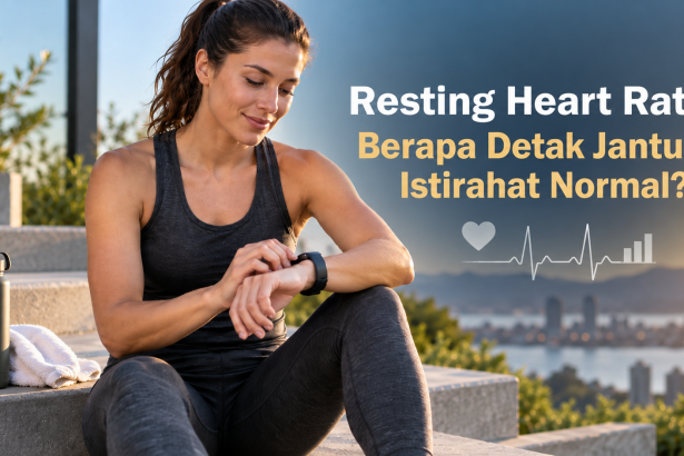 Resting heart rate dan detak jantung istirahat normal pada wanita aktif yang mengecek smartwatch