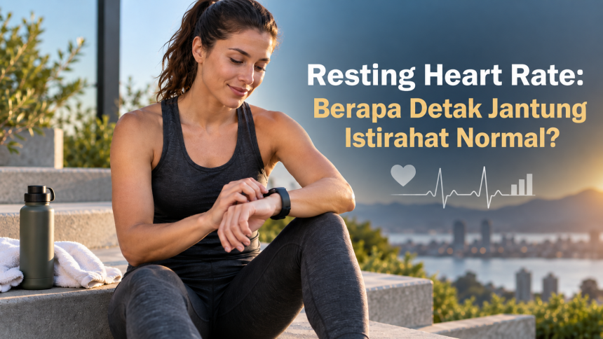 Resting heart rate dan detak jantung istirahat normal pada wanita aktif yang mengecek smartwatch