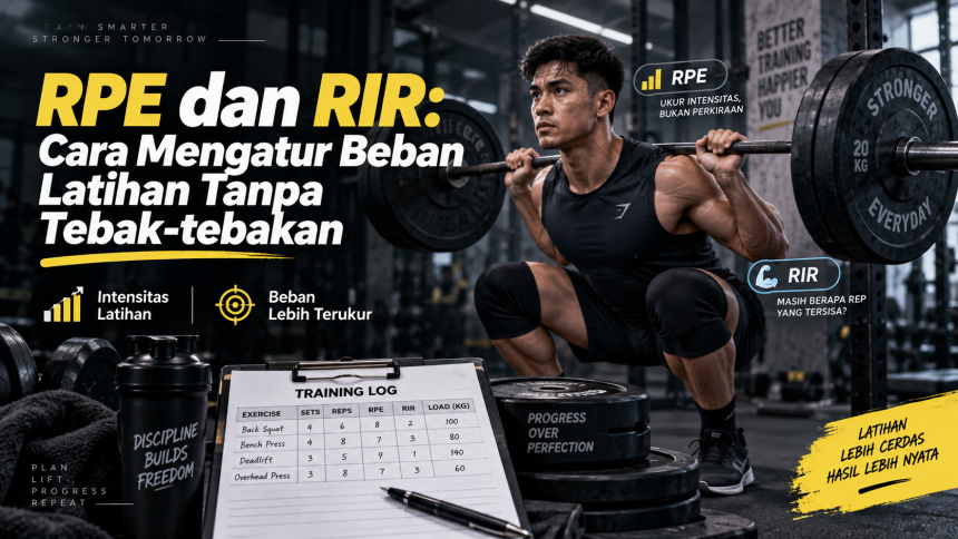 RPE dan RIR untuk mengatur beban latihan secara lebih terukur saat latihan beban